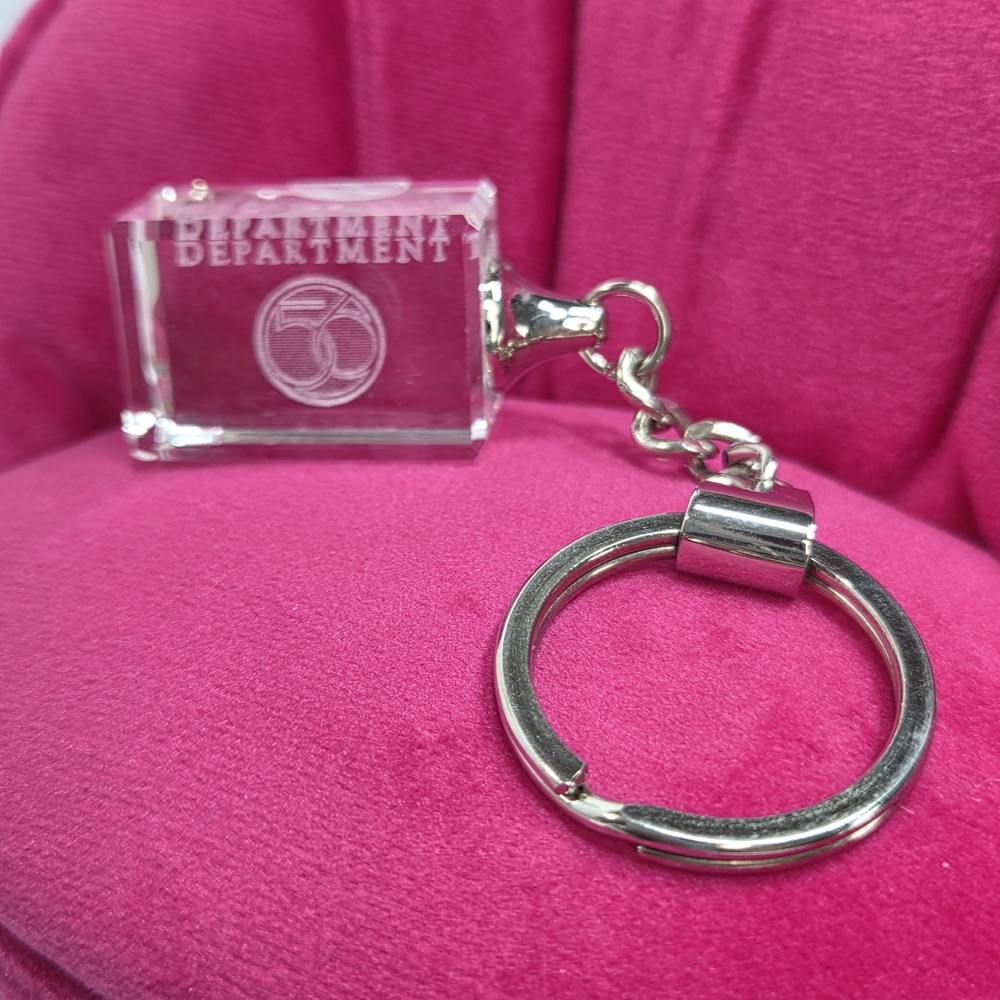 cubist clear cube key chain department 56 silver hardware bag charm